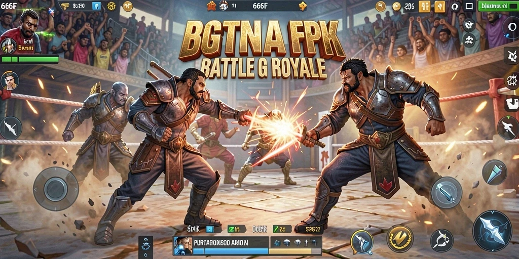 Tampilan gameplay seru di arena Battle Royale 666F.