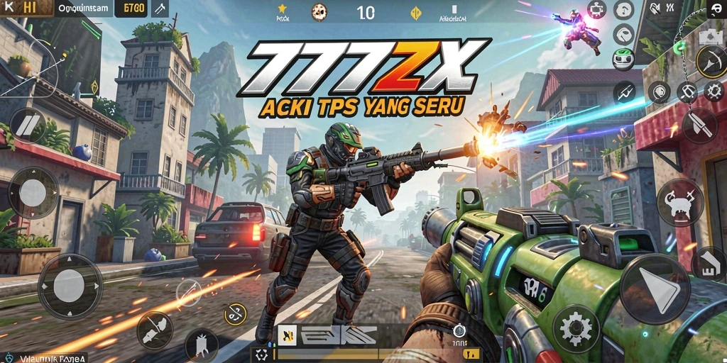 Tampilan gameplay 777ZX yang mendebarkan dengan aksi tembak-tembakan.