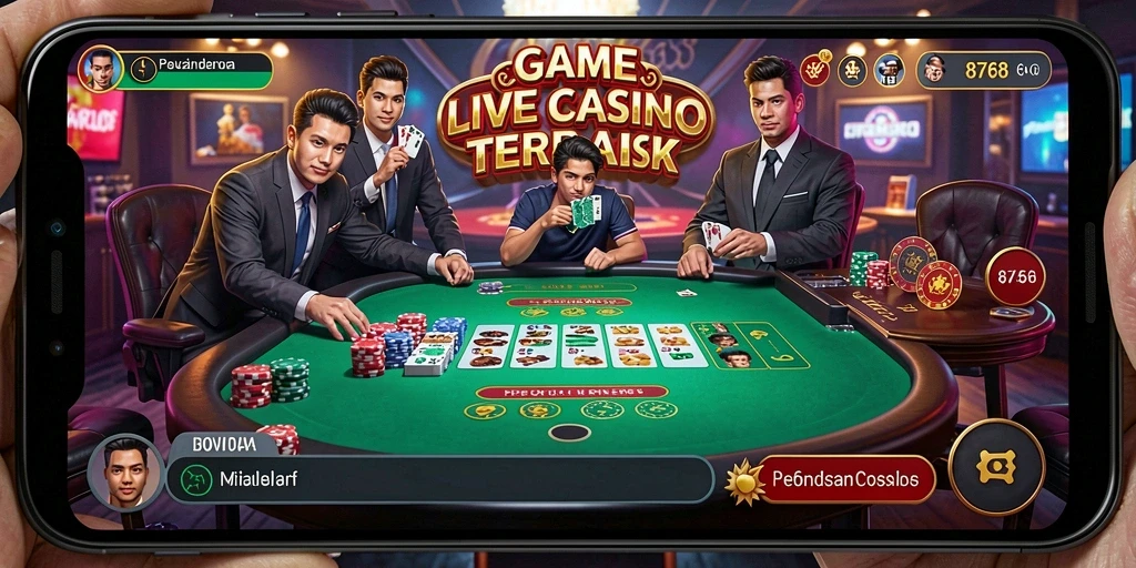 Screenshot utama 8768 menampilkan keseruan permainan Live Casino.