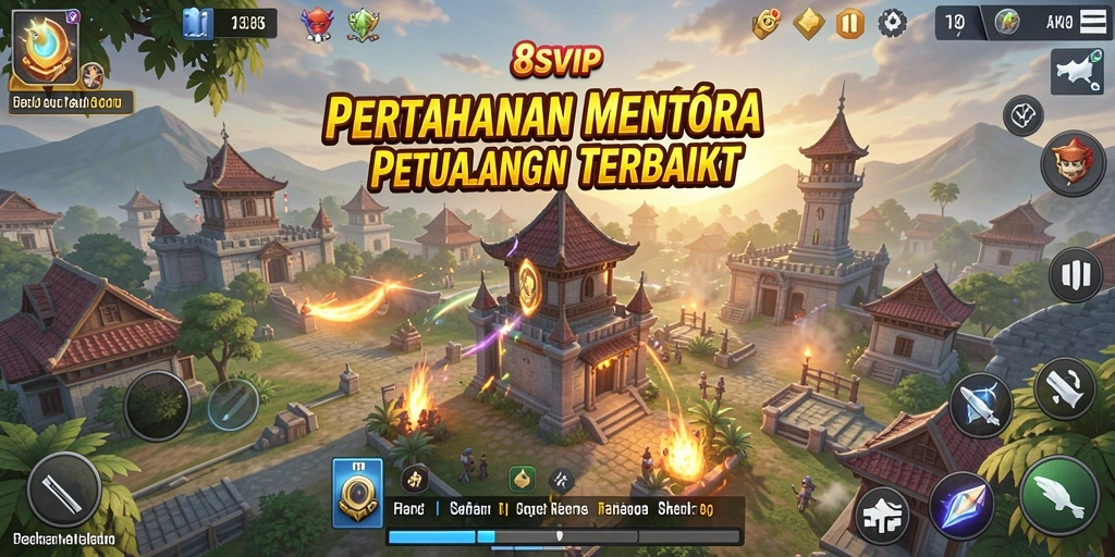 Screenshot utama menampilkan aksi pertahanan menara yang mendebarkan.