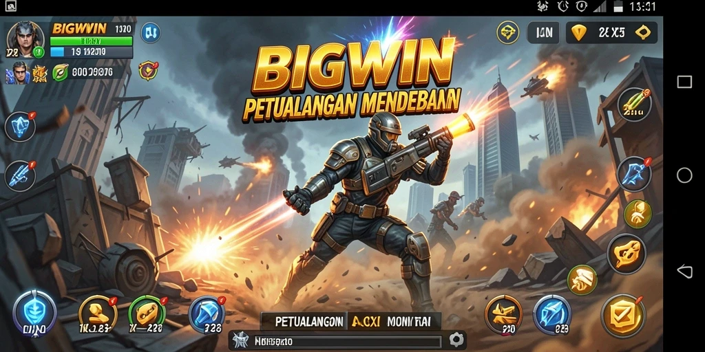 Tangkapan layar dari gameplay mendebarkan BIGWIN dengan aksi berintensitas tinggi.