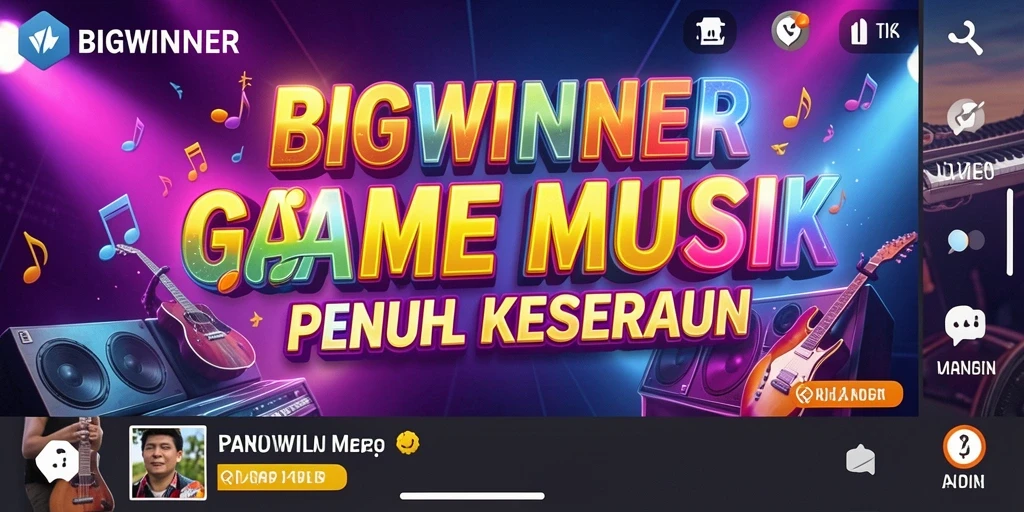 Screenshot menunjukkan gameplay seru dari BIGWINNER dengan pemilihan lagu.