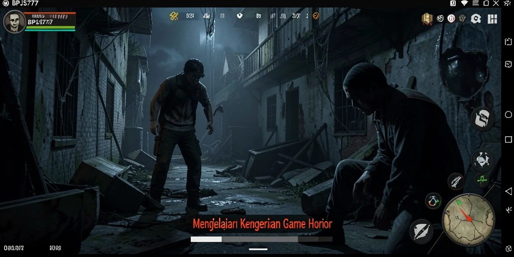 Tampilan gameplay menegangkan dari BPJS777 dengan suasana Horror yang mendalam.