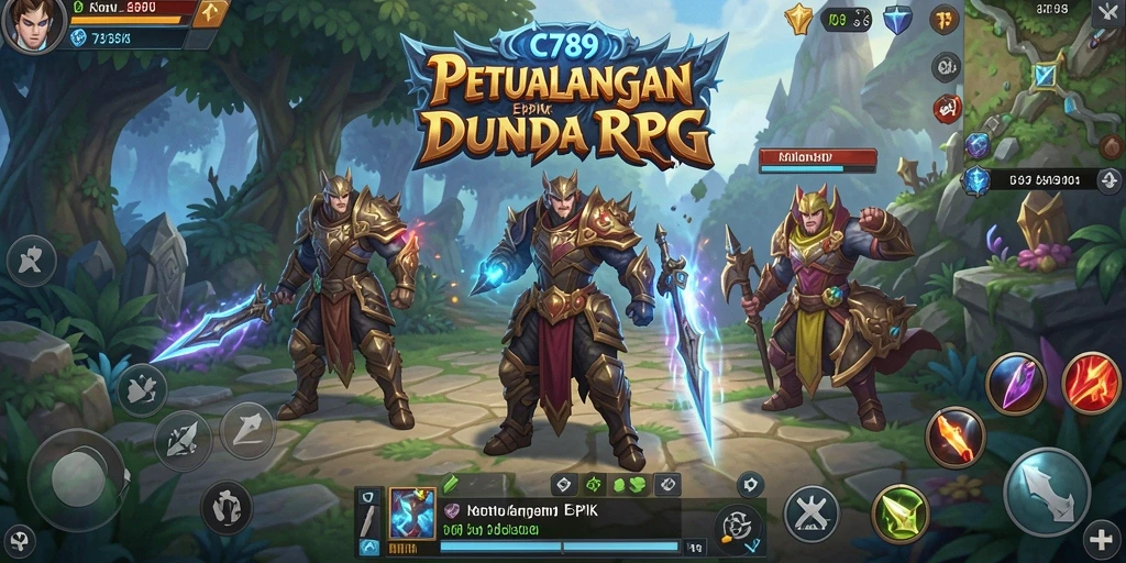 Screenshot utama C789 menampilkan aksi pertempuran yang seru dalam dunia RPG.
