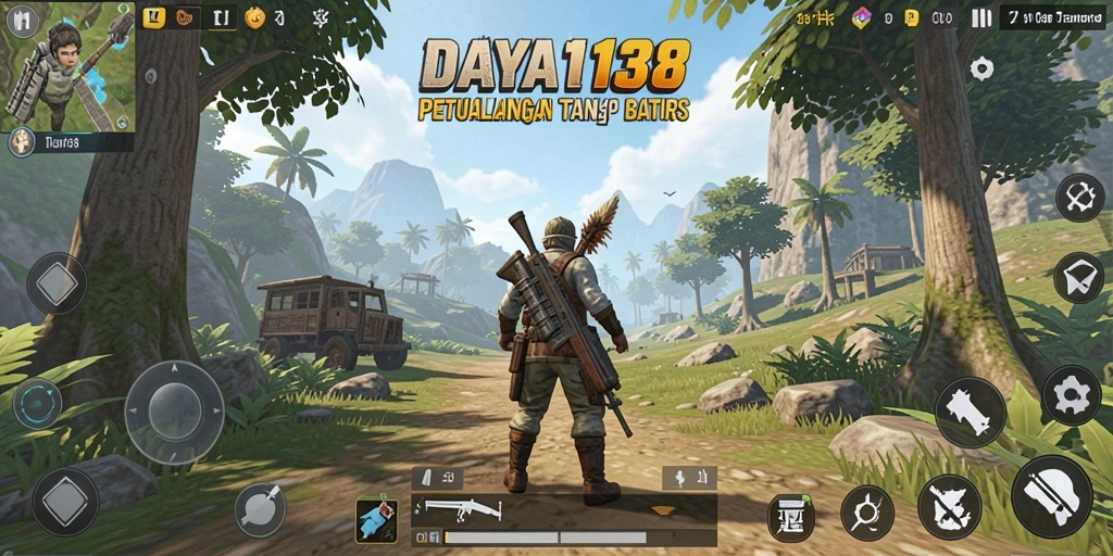 Tampilan utama gameplay yang menunjukkan aksi petualangan di dunia terbuka.