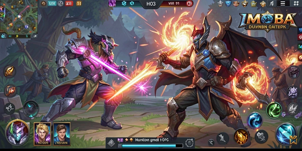Tampilan aksi mendebarkan dalam gameplay H03 MOBA.