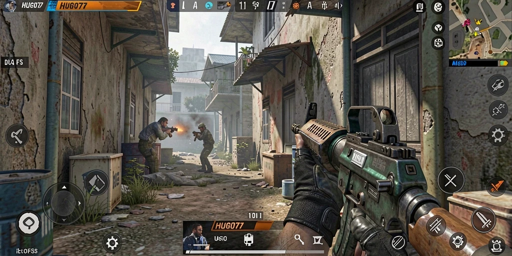Tampilan gameplay HUGO77 yang menegangkan dan realistis.