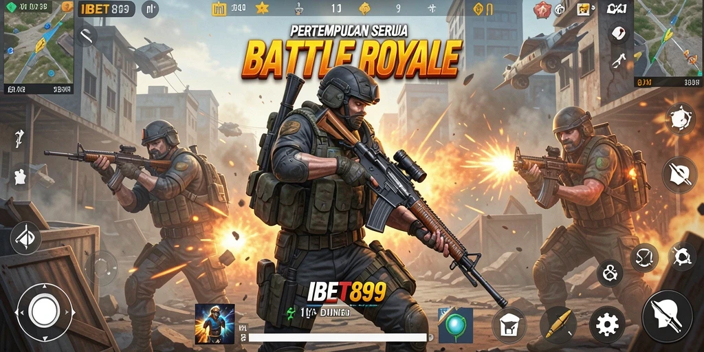 Tangkapan layar dari gameplay seru IBET899 dalam mode Battle Royale.