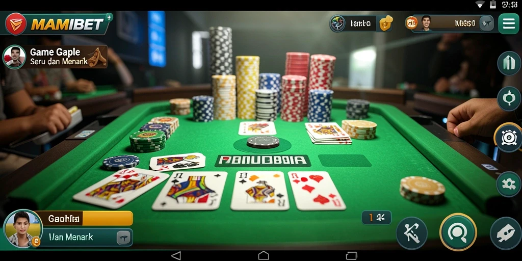 Tampilan gameplay MAMIBET yang mengasyikan saat bermain Gaple.