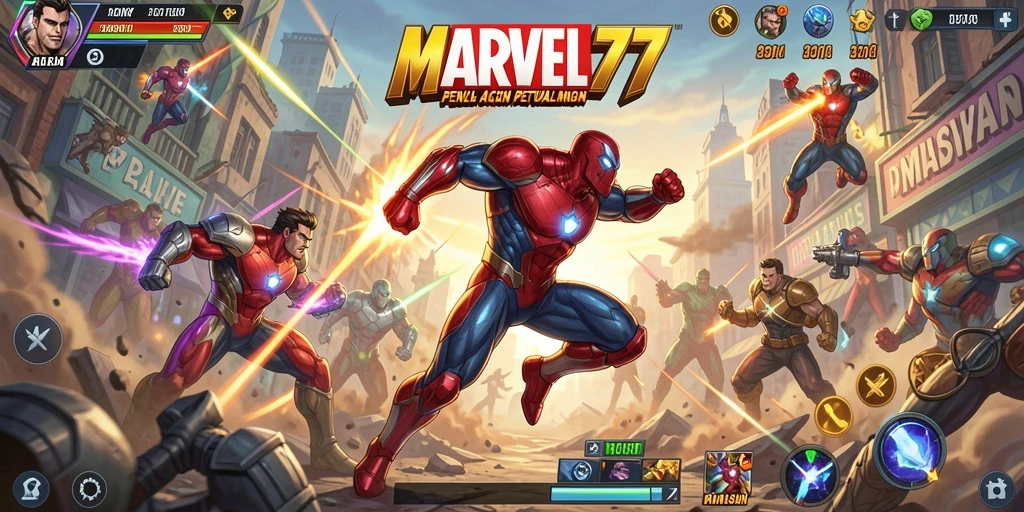 Tampilan gameplay <strong>MARVEL77</strong> yang dinamis dan penuh aksi.