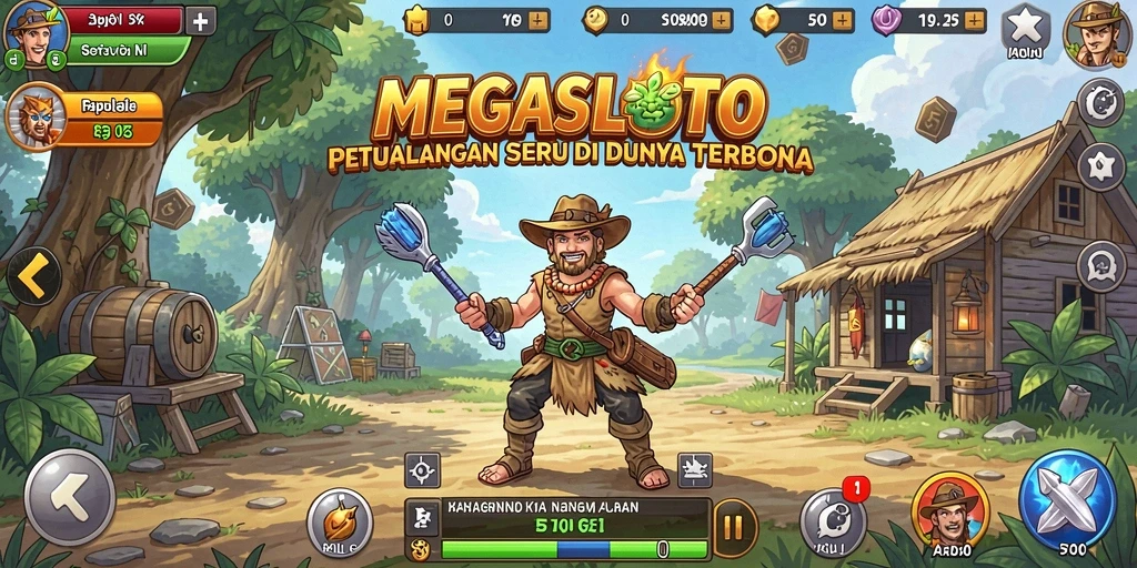Gameplay seru MEGASLOTO di dunia terbuka yang luas.