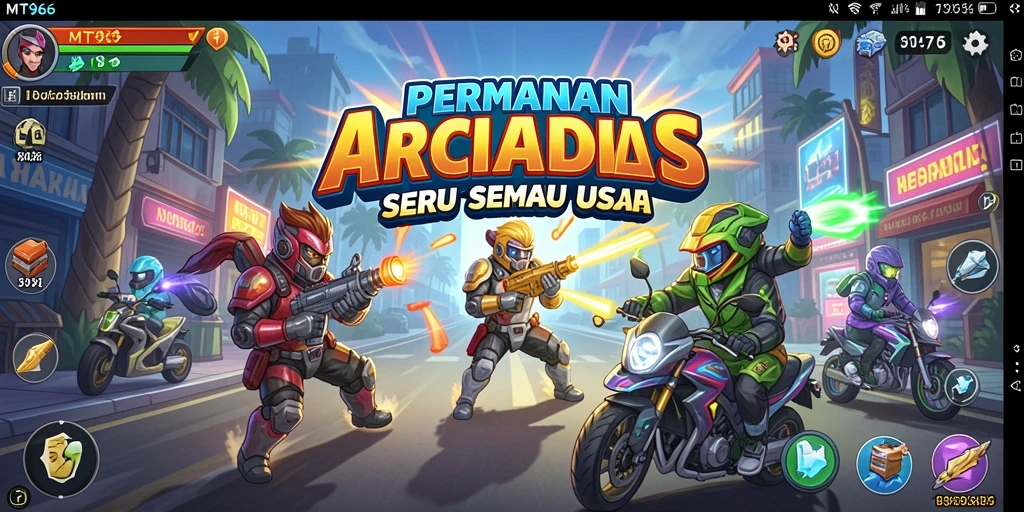 Tampilan gameplay <strong>MT966</strong> yang seru dan menantang dalam aksi Arcade.