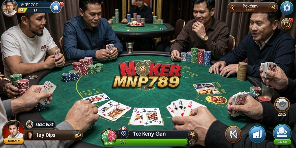 Tampilan gameplay Poker yang seru dan mendebarkan di MVP789.
