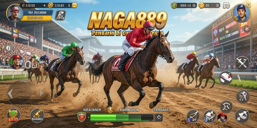Tangkapan layar gameplay balap yang menegangkan di NAGA889.