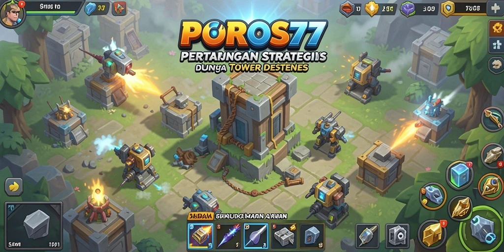 Tampilan gameplay POROS77 yang seru dan menantang dalam Tower Defense.