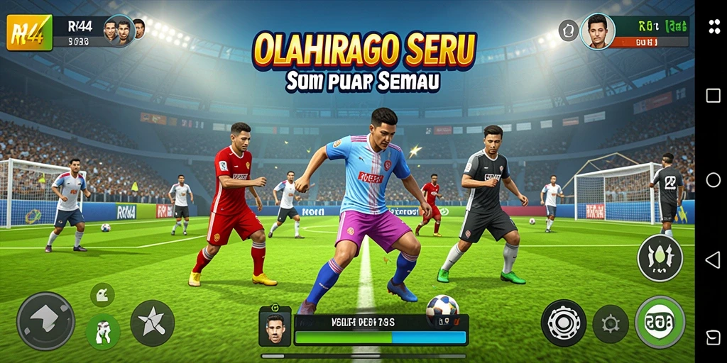 Screenshot utama RR44 menampilkan aksi seru dalam permainan olahraga.