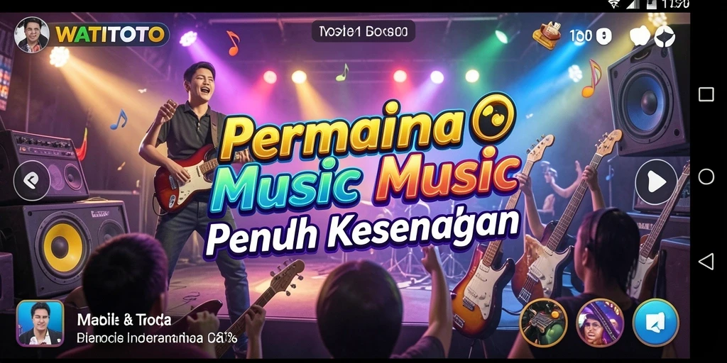 Tangkapan layar utama WATITOTO menampilkan gameplay musik yang seru.